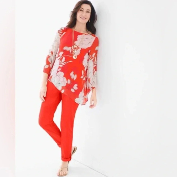 CHICO’S | Women’s Luxe Utility Convertible Orange Ankle Pants Size 2.5 (14/L) - Picture 3 of 12